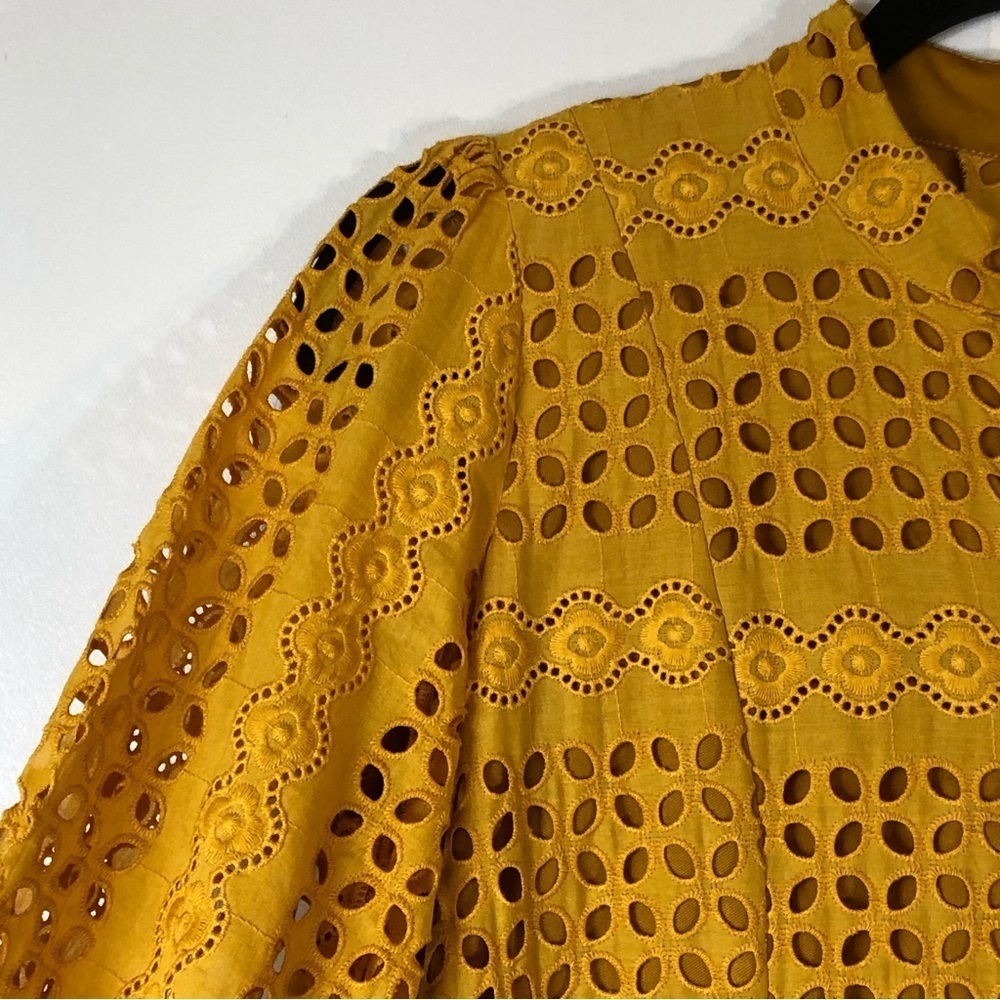 EYELET BRODERIE EMBROIDERY BUTTON MAXI TEA DRESS - Picture 7 of 14